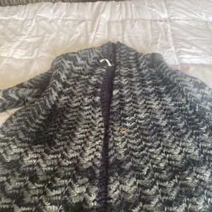 Free people blue on blue knit herringbone sweater